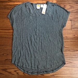 C&C California Women’s Stripped Linen Top SZ M